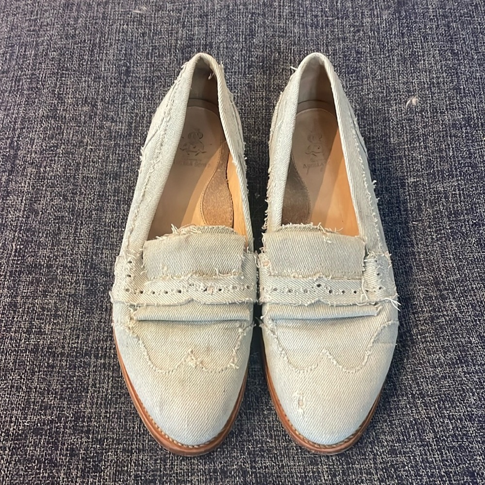 The Office of Angela Scott Distressed Denim Loafer